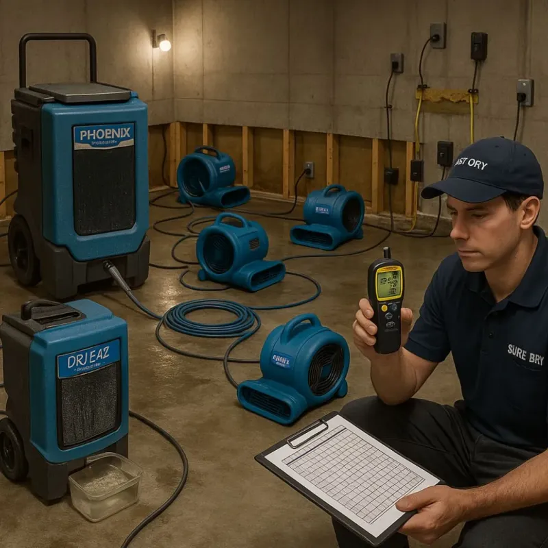 Structural Drying and Dehumidification process in Cottage Grove, MN